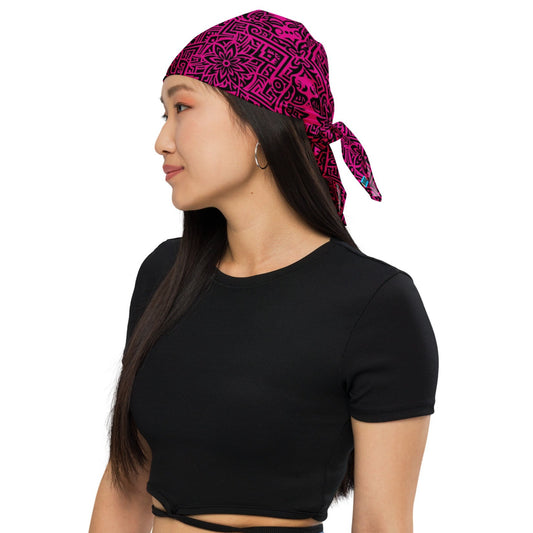 Hawaiian Print Hot Pink Bandana