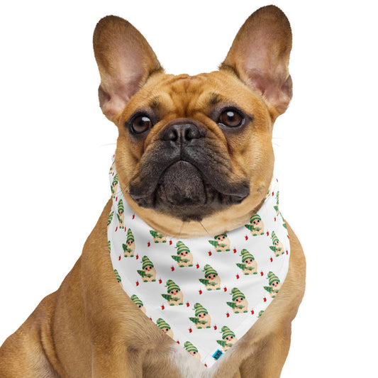 Christmas Gnome Green White Background Bandana