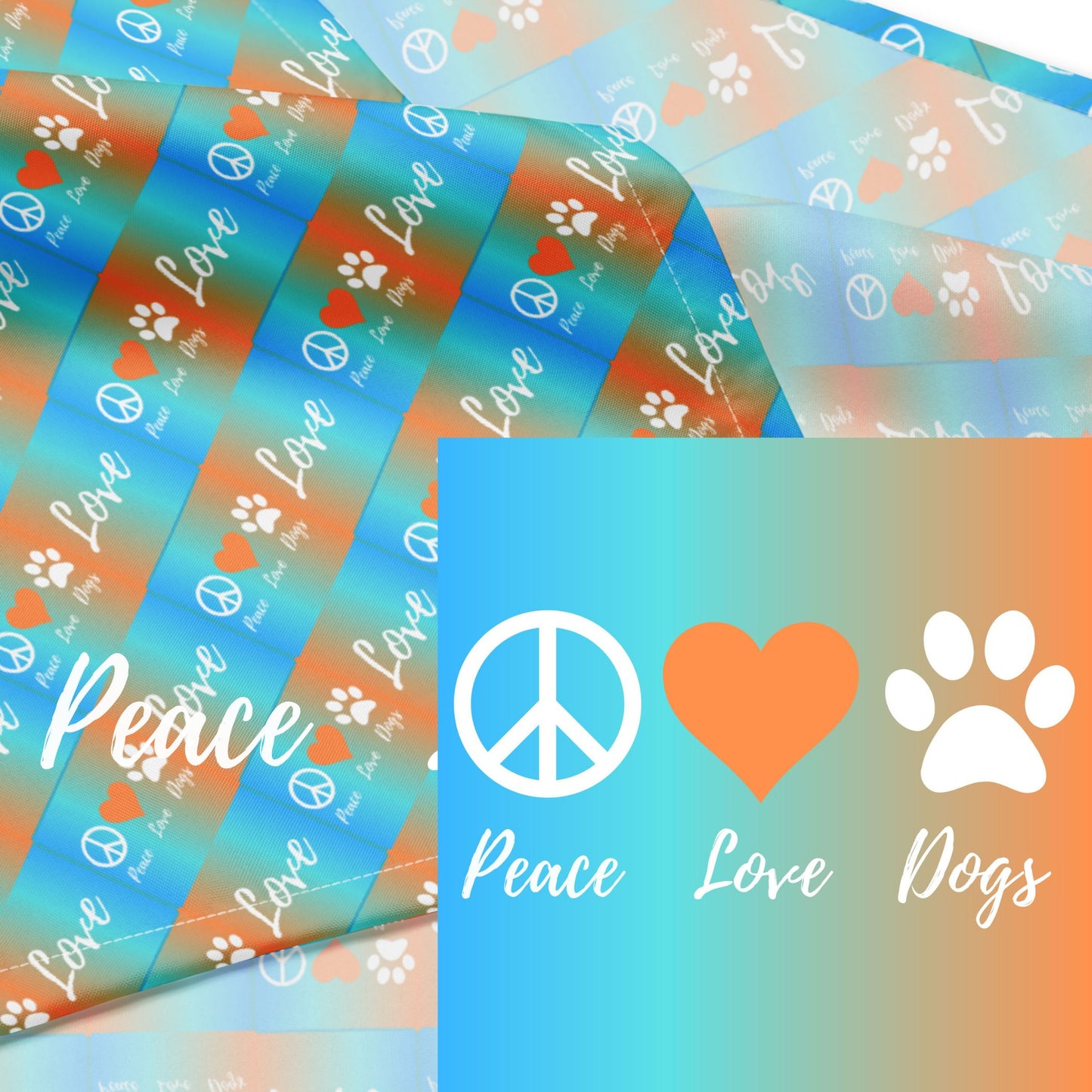 Peace Love Dogs All-Over Print Bandana