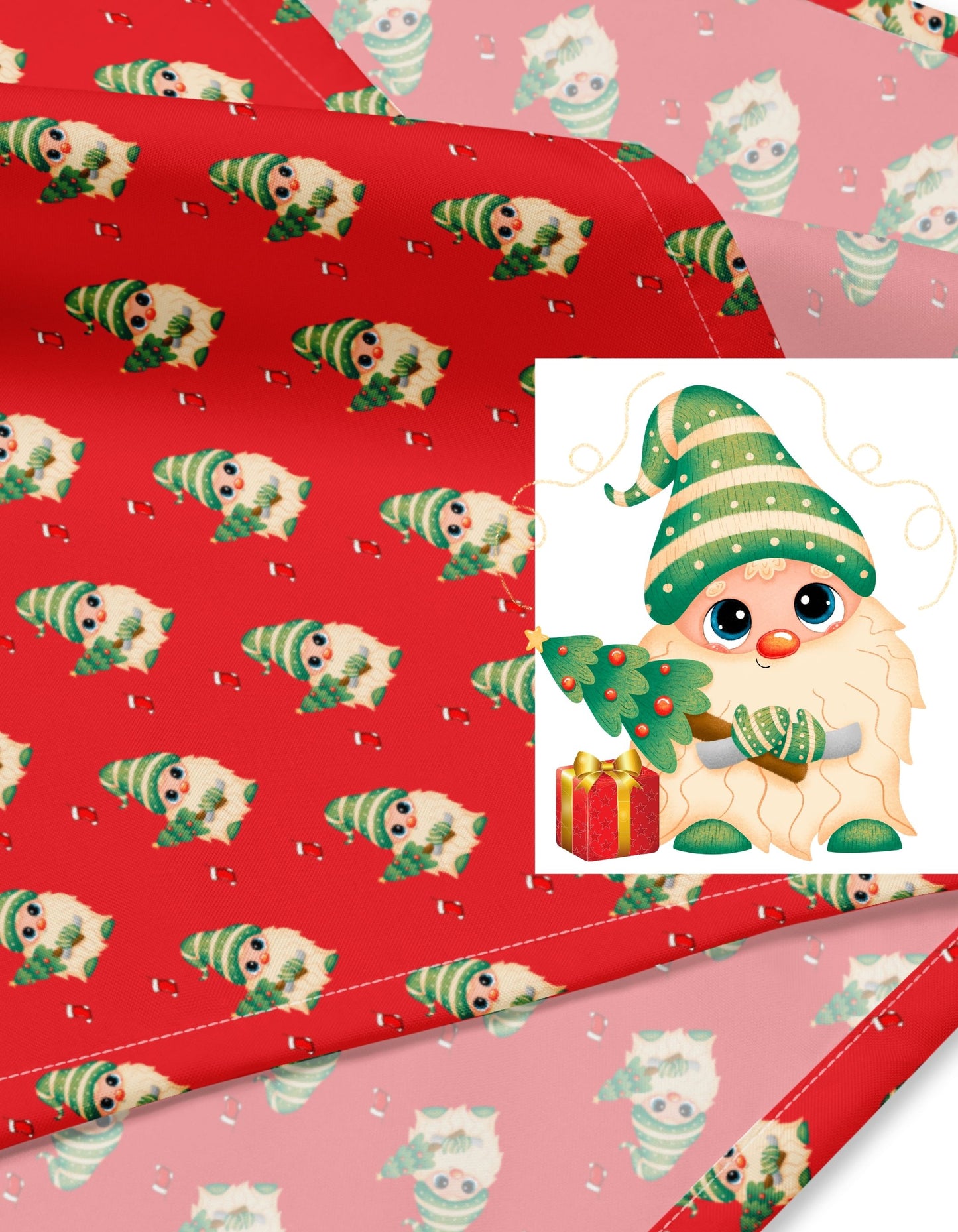 Christmas Gnome Red BG Bandana