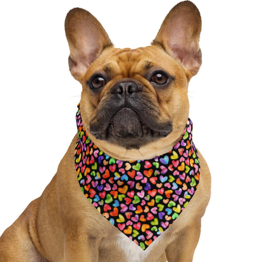 Colorful Heart Bandana Black BG