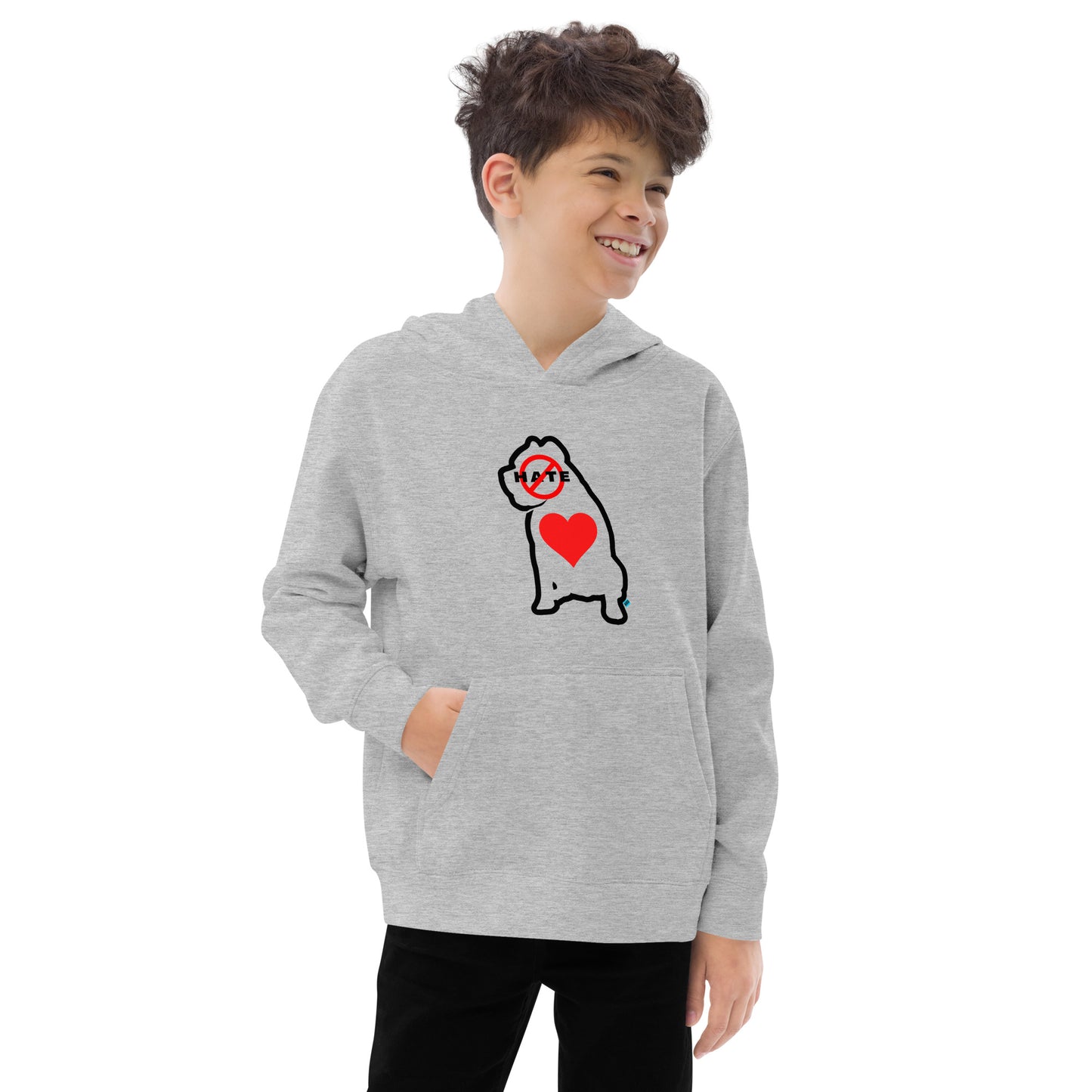 Sudadera con capucha de forro polar unisex No Hate Heart Kids S-XL