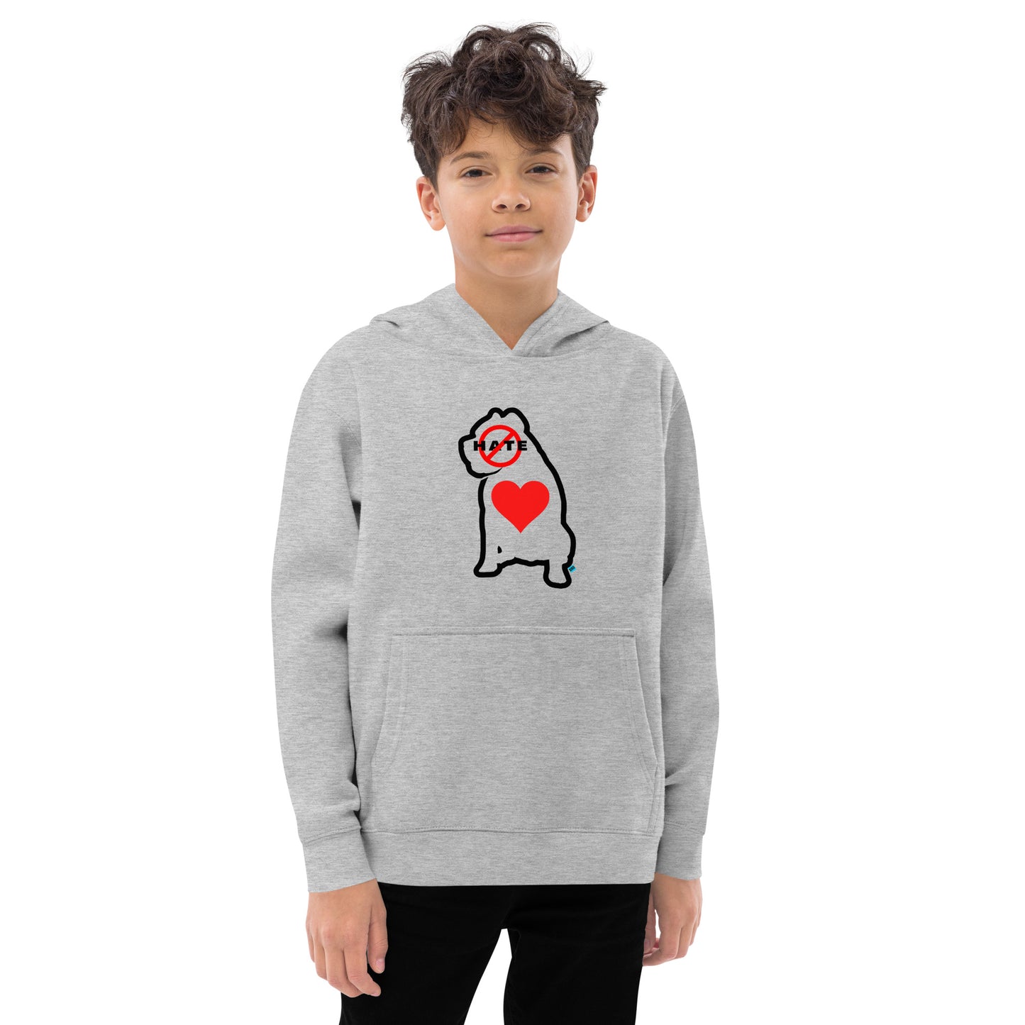 No Hate Heart Fleece Hoodie