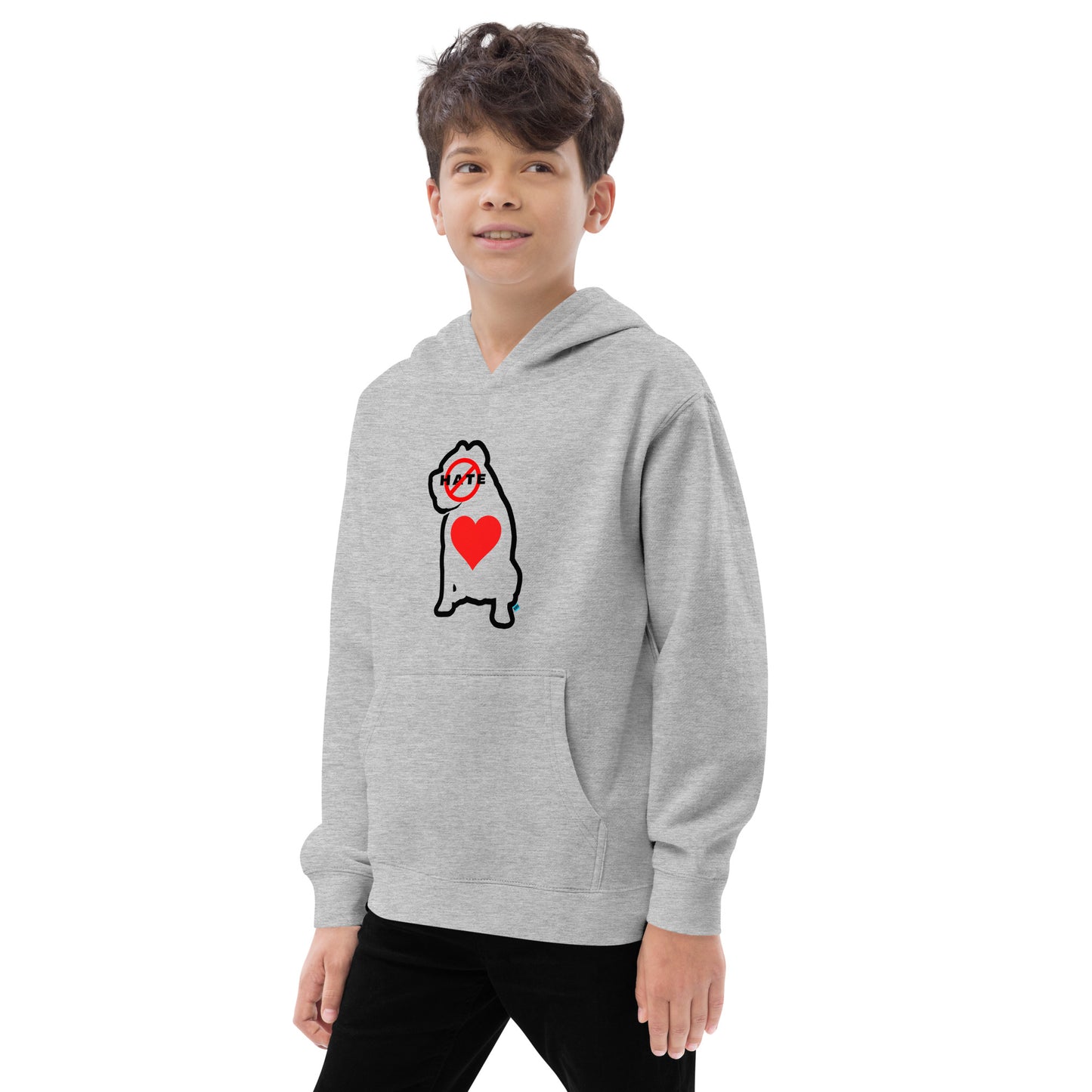 No Hate Heart Fleece Hoodie