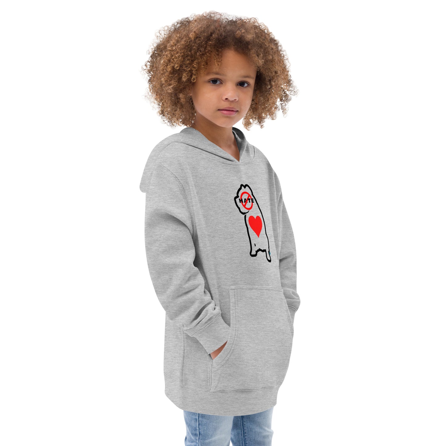 Sudadera con capucha de forro polar unisex No Hate Heart Kids S-XL