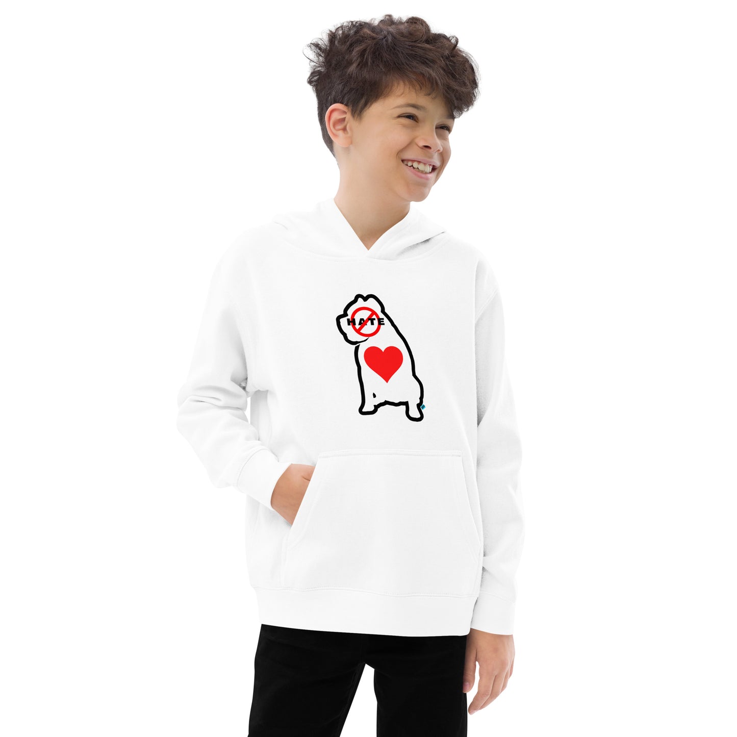 No Hate Heart Fleece Hoodie