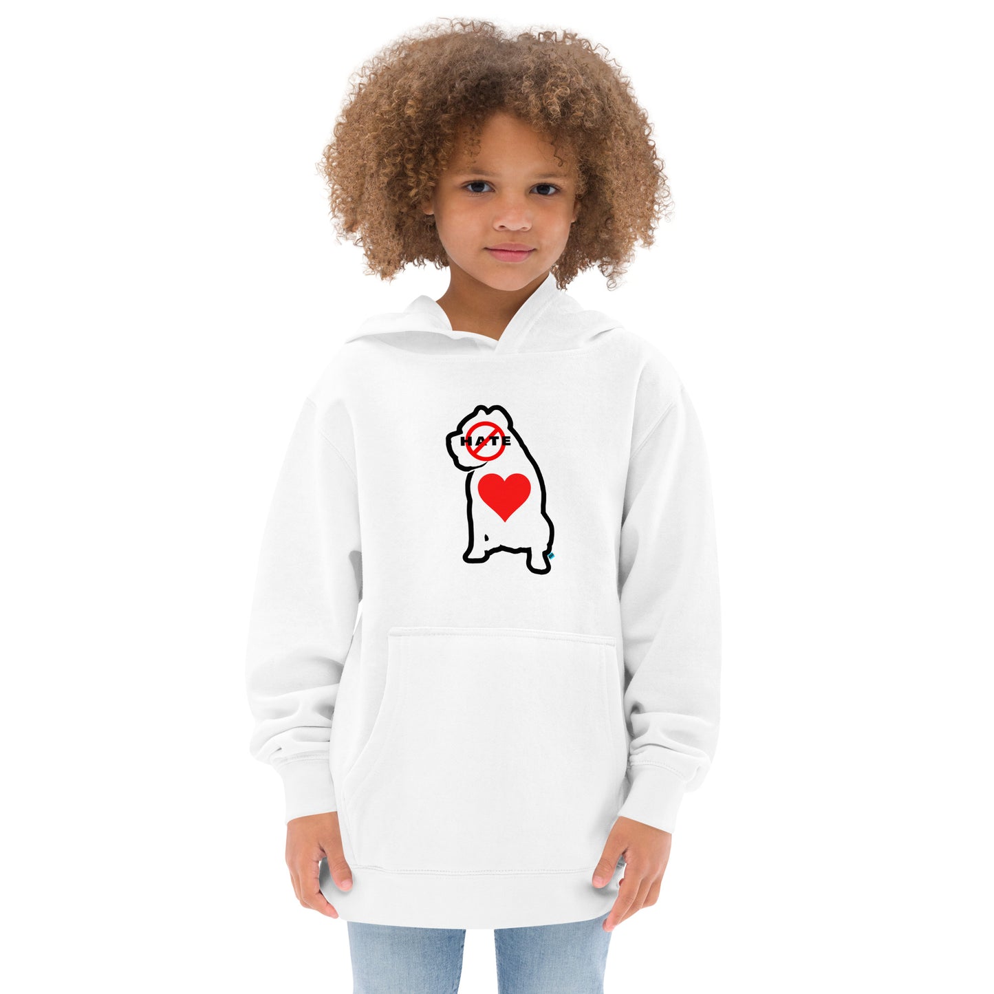 Sudadera con capucha de forro polar unisex No Hate Heart Kids S-XL