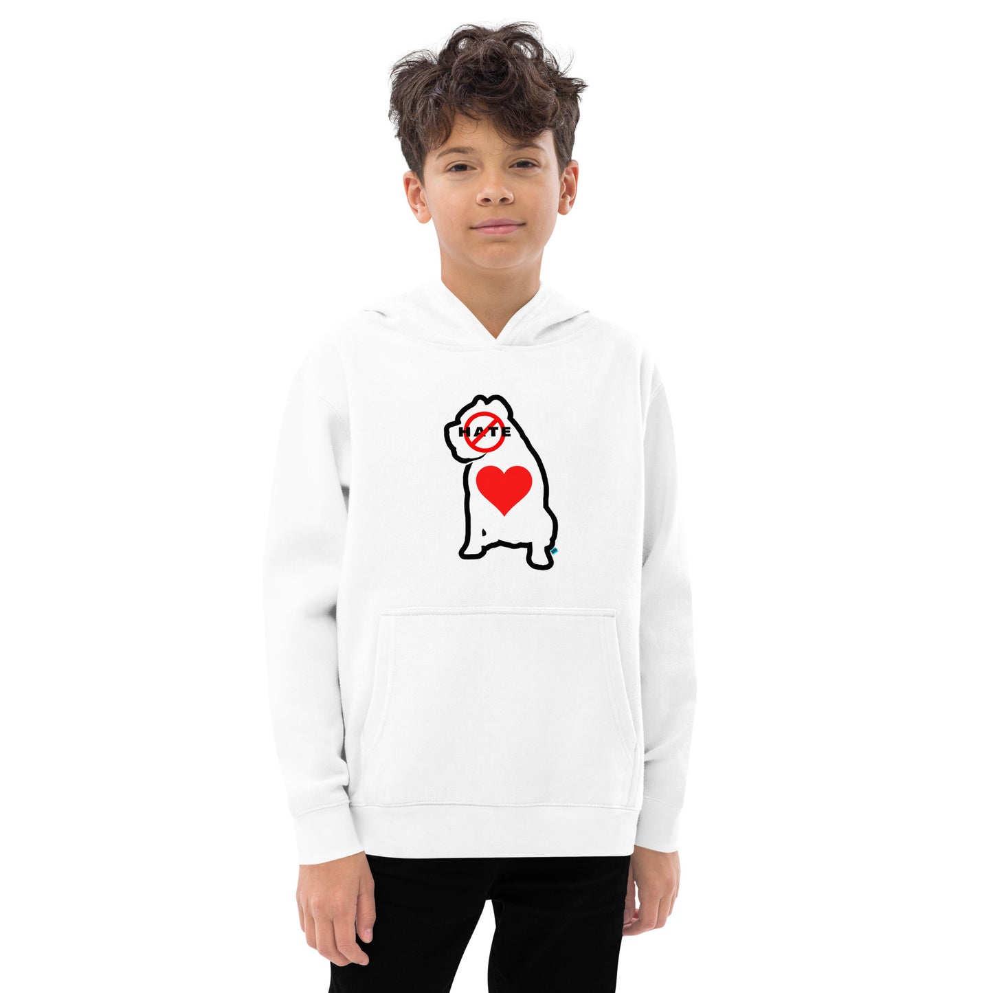 No Hate Heart Fleece Hoodie