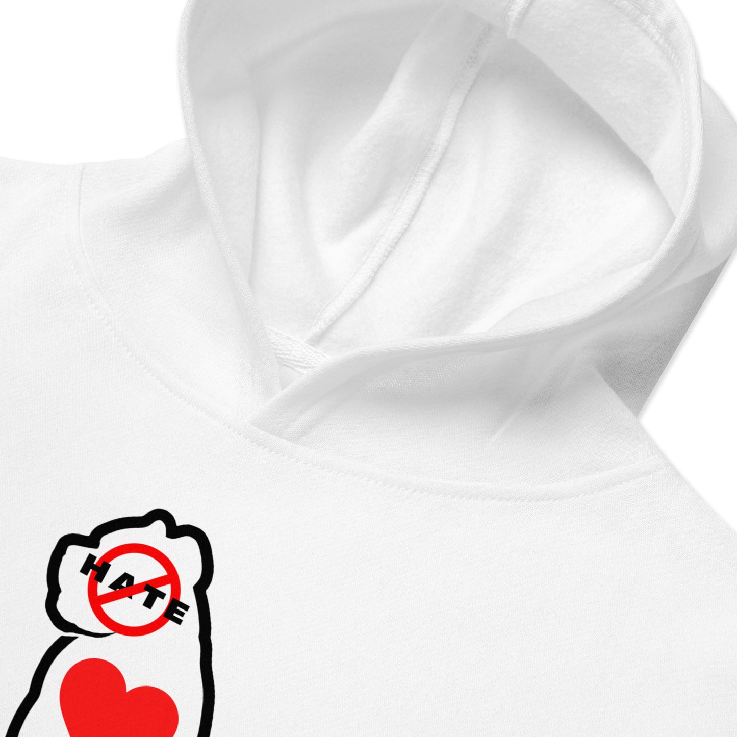 No Hate Heart Fleece Hoodie