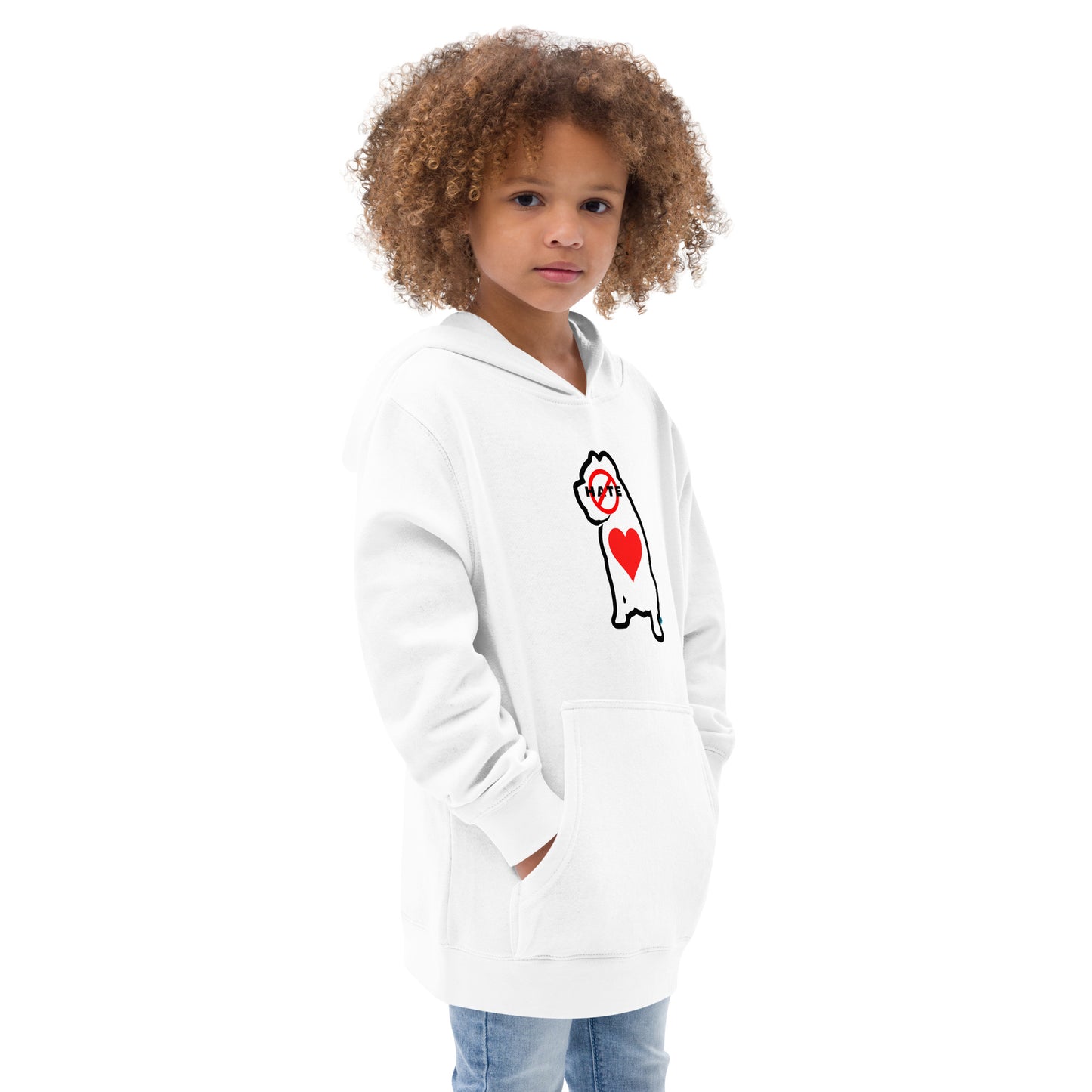 No Hate Heart Fleece Hoodie