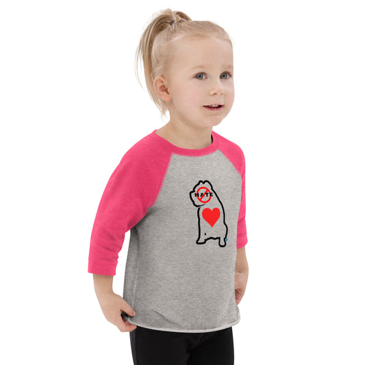 No Hate Heart Toddler 2t-6 Baseball Shirt