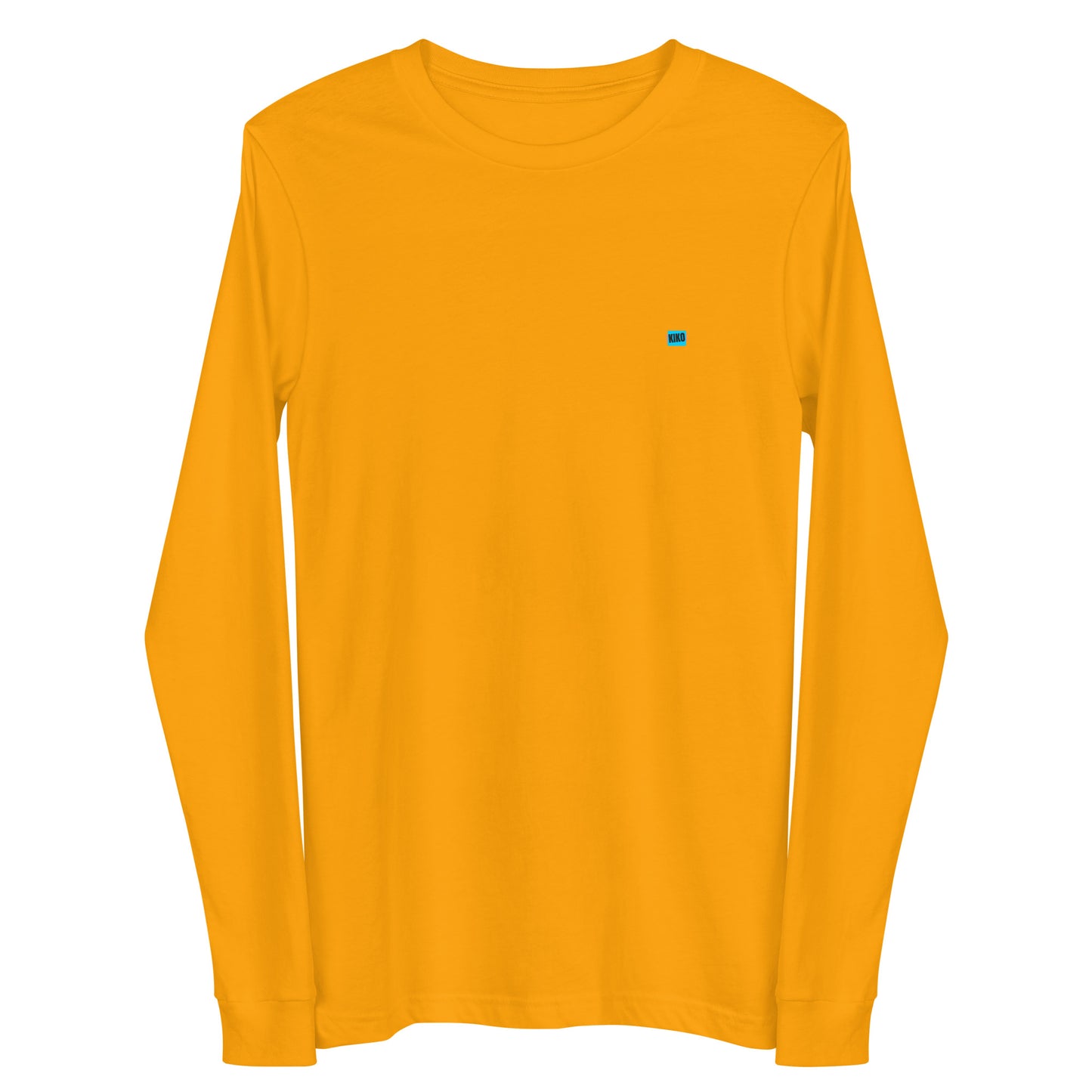 gold long sleeve t-shirt with kiko logo left chest