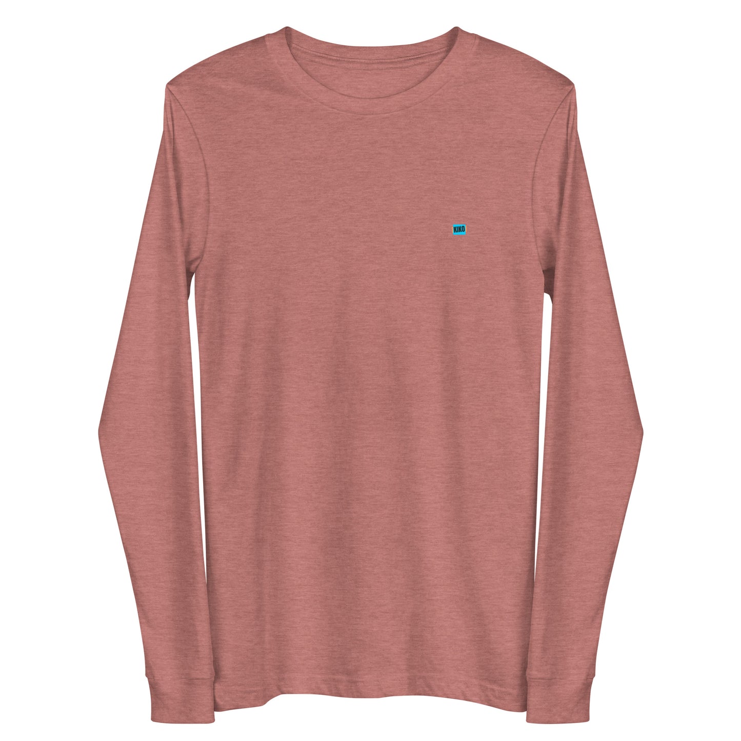 heather mauve long sleeve t-shirt with kiko logo left chest