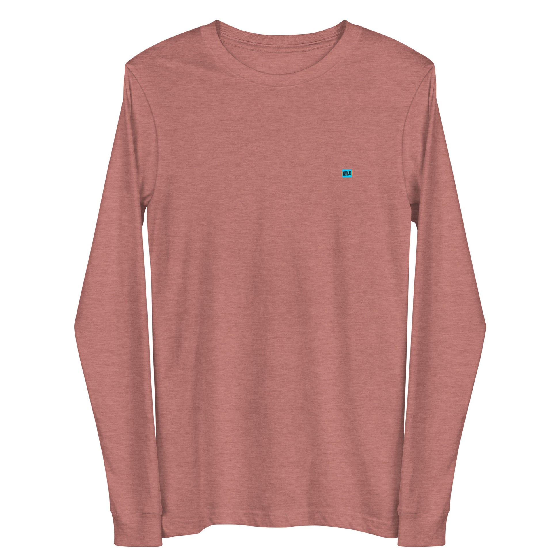 heather mauve long sleeve t-shirt with kiko logo left chest